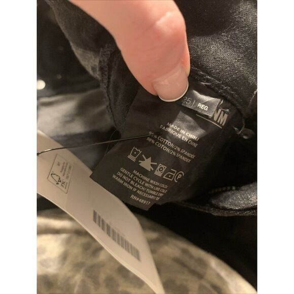 blk dnm jeans Authentic Solid Black High Rise Skinny Denim 25 - Picture 6 of 8